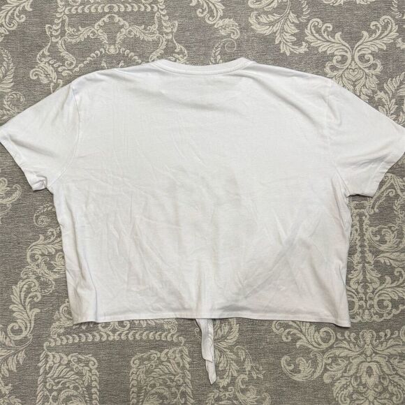 Disney Mickey & Minnie Paris Je T'aime Women's Crop Top 2XL White - Picture 6 of 7